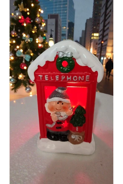 FAMEMUS ACCESSORY Yılbaşına Özel Işıklı Telephone süs dekor aksesuar biblo ürün boyutu:12cm 9cm ürün görseli 1