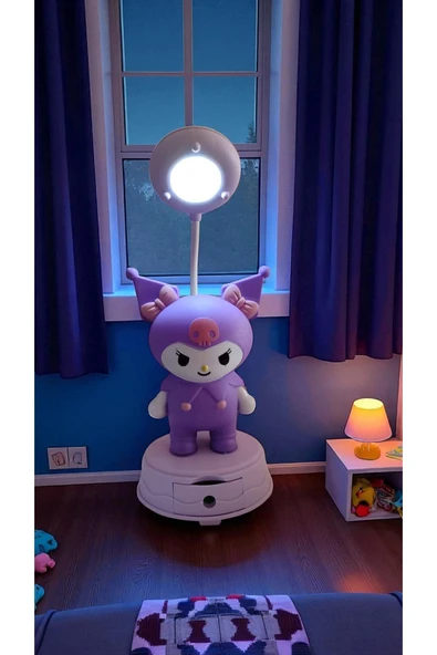 FAMEMUS ACCESSORY Kuromi Masa Üzeri Kalemtraşlı Gece Lambası 30cm ürün görseli 1