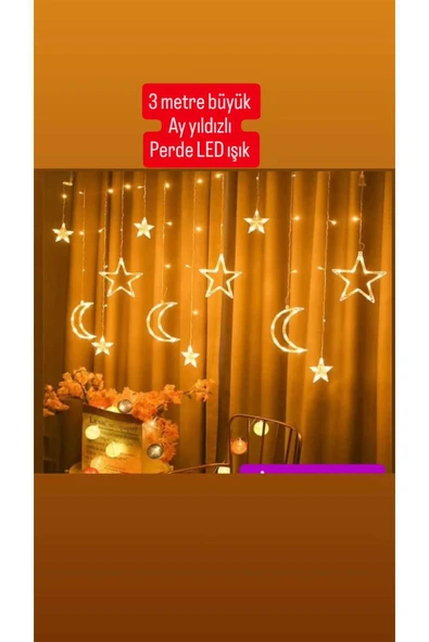 FAMEMUS ACCESSORY 3 metre BÜYÜK BOY AY YILDIZ MODEL led Işık ürün görseli 1