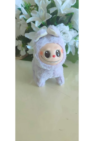 FAMEMUS ACCESSORY Labubu Kuyruk Sallayan ve Yüreyen Sesli labubu Oyuncak Mor Renk ürün görseli 1