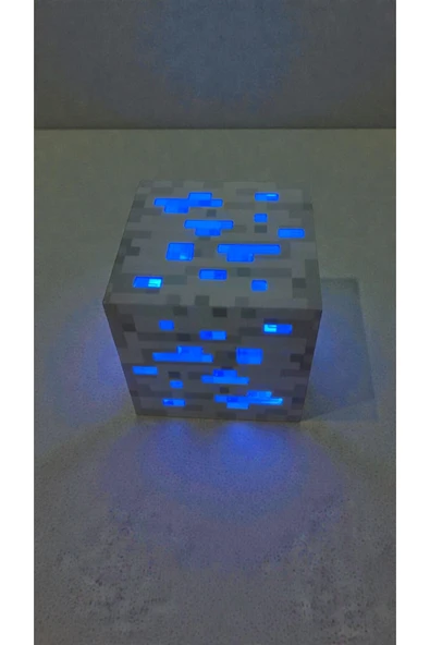 FAMEMUS ACCESSORY Minecraft Maden Lambası Mavi Renk yanar Ürün boyutu:7 cm *7cm ürün görseli 1