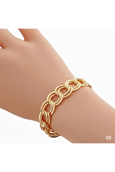 FAMEMUS ACCESSORY Sevgililer ve Özel Günlere Özel Zincir Model Gold Kadın Bileklik ürün görseli 1