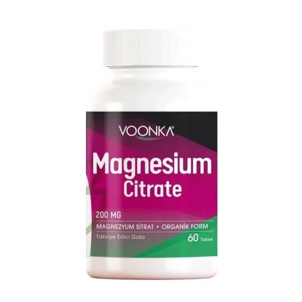 Voonka Magnesium Citrate 200 Mg 60 Tablet ürün görseli 1