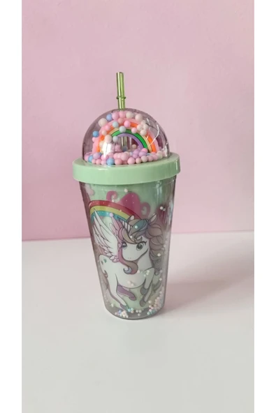 FAMEMUS ACCESSORY Unicorn IŞIKSIZ Pipetli Bardak Matara Suluk Kaliteli Ürün ürün görseli 1