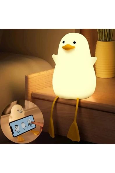 FAMEMUS ACCESSORY Ördek Renk Değiştiren Odanıza Renk Katacak Gece Lambası Hediyelik ürün boyutu:25cm ayak dahil ürün görseli 1