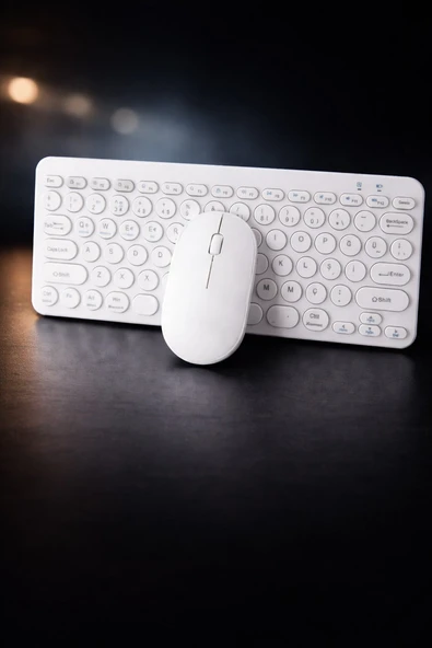Çift Cihaz Bağlantılı (2.4G + Bluetooth) Kablosuz Klavye Mouse Set – Ultra Hızlı Geçiş (KM902) ürün görseli 1
