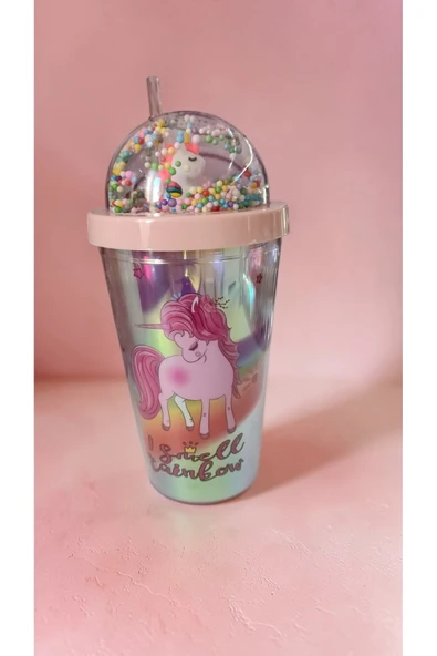 FAMEMUS ACCESSORY Unicorn Pipetli Bardak Matara Suluk ürün görseli 1