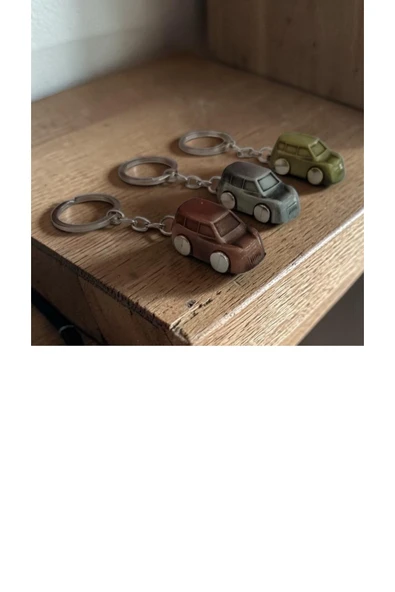 FAMEMUS ACCESSORY 3 Lü Minik Metal Araba Anahtarlık Tekerlekleri döner ürün görseli 1