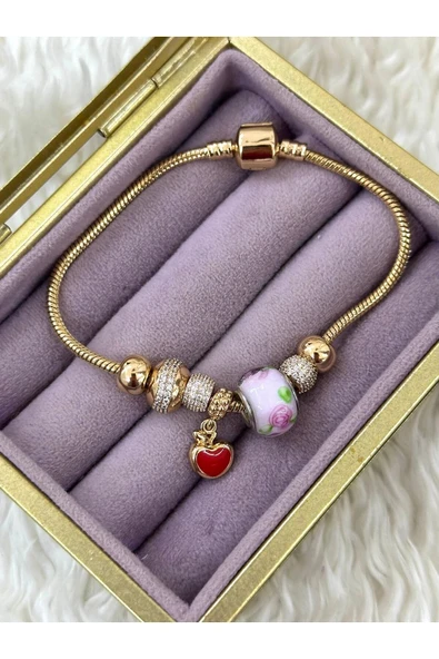 FAMEMUS ACCESSORY Xuping Renkli Boncuklu Charm Bileklik (19cm) ürün görseli 1