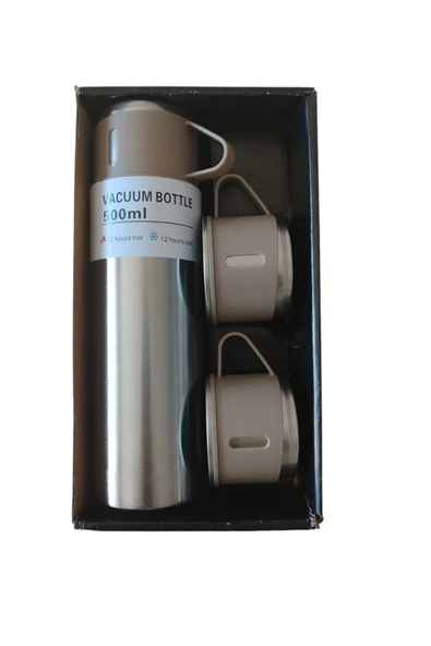 FAMEMUS ACCESSORY Çelik Termos 500 ml İki yedek Bardak Sıcağı Sıcak Soğuk ürünü Soğuk Tutma ürün görseli 1