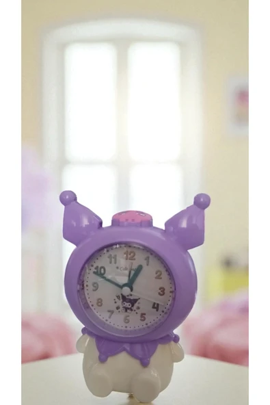 FAMEMUS ACCESSORY Kuromi Masa Üzeri Çalarsaat boyut 15 cm ürün görseli 1