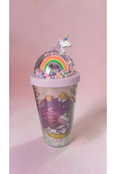 FAMEMUS ACCESSORY Unicorn IŞIKSIZ Pipetli Bardak Matara Suluk Kaliteli Ürün ürün görseli 1