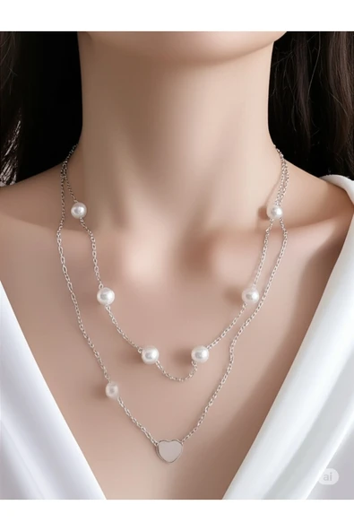 FAMEMUS ACCESSORY Kalp Şeklinde Çelik Kolye ürün görseli 1