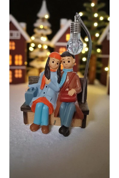 FAMEMUS ACCESSORY Çok Şık Hediyelik oturan çift Biblo Süs 17*14 cm boyut ürün görseli 1
