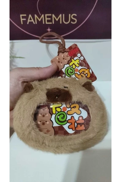 FAMEMUS ACCESSORY Lüsk Kaliteli Caypara Peluş Cüzdan Anahtarlık 12 cm ürün görseli 1