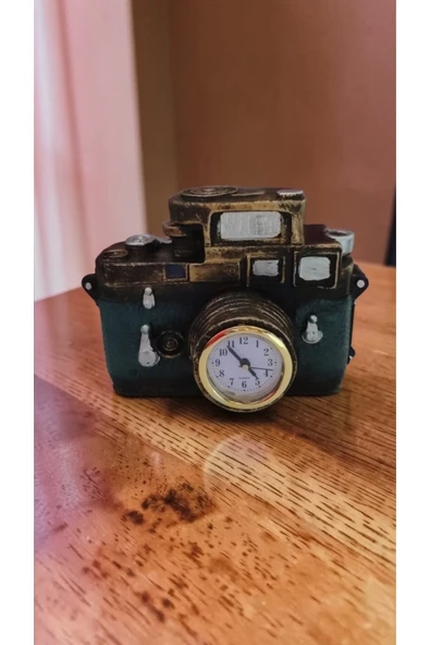 FAMEMUS ACCESSORY Fotoğraf Makinesi Çok Şık Dekoratif Hediyelik ürün Hem kumbara Hem saat boyut:12*15 ürün görseli 1
