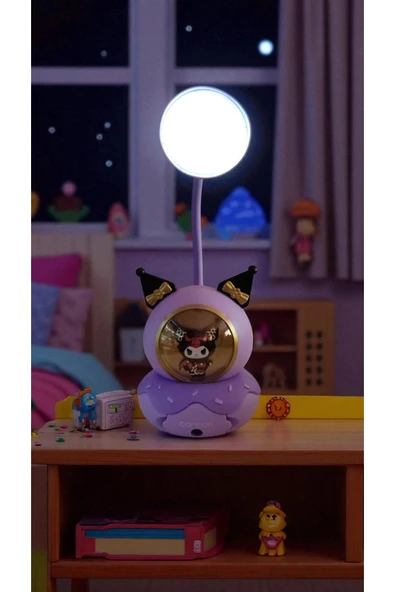 FAMEMUS ACCESSORY Kuromi Masa Üzeri Kalemtraşlı Gece Lambası 24cm ürün görseli 1