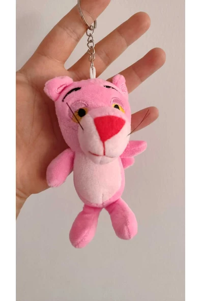 FAMEMUS ACCESSORY Pembe Panter Peluş Anahtarlık 13 cm ürün görseli 1