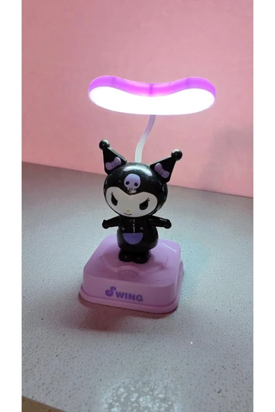 FAMEMUS ACCESSORY Kuromi Kendini Sallayan Model Masa Gece Lambası Boyut:20cm ürün görseli 1