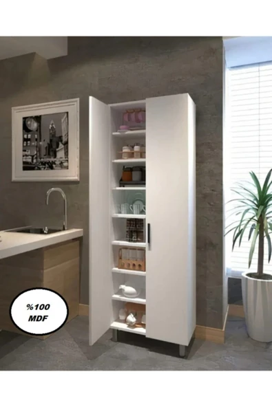 Buzkan Mobilya % 100 Mdf Çok Amaçlı Beyaz Dolap / Mutfak Dolabı50cm Beyaz Parlak ürün görseli 1