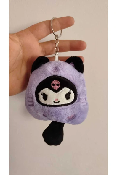 FAMEMUS ACCESSORY Kuromi Peluş Kuyruklu Anahtarlık Çanta Aksesuar ürün görseli 1