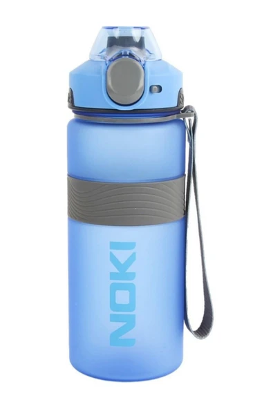 Su Matarası Tritan Auto Kapak Soft Touch Silikon Bantlı Askılı 1000 ML - Mavi ürün görseli 1