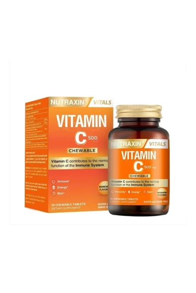 Nutraxin Vitamin C 500 mg 30 Çiğneme Tablet ürün görseli 1