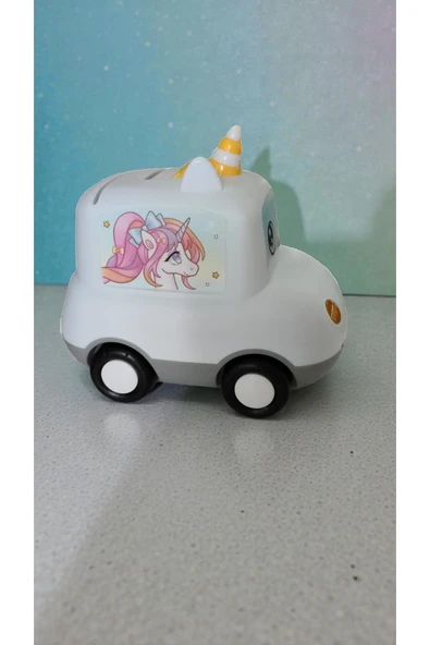 FAMEMUS ACCESSORY Unicorn Araba Şeklinde Şİfreli Kumbara boyutu 15 cm ürün görseli 1