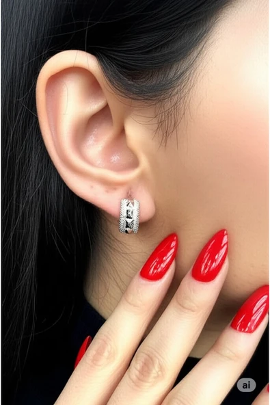 FAMEMUS ACCESSORY Çelik Silver Küpe - Resim 2