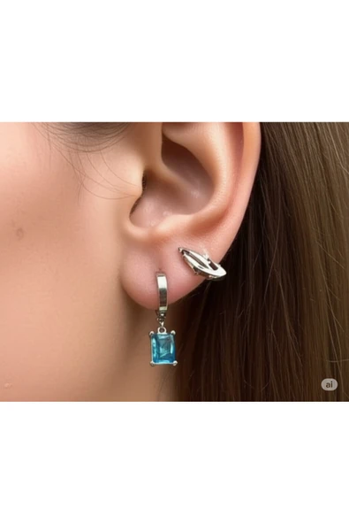 FAMEMUS ACCESSORY Çelik Silver Küpe - Resim 3