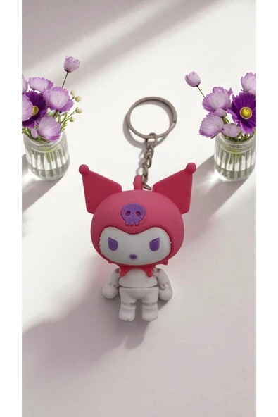 FAMEMUS ACCESSORY 3D Kuromi Karakter Figürlü Anahtarlık Seti Çanta Aksesuar ürün görseli 1