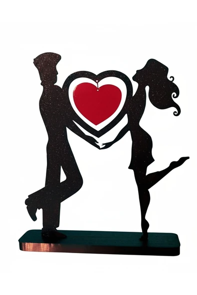 FAMEMUS ACCESSORY Romantik Çift Silüetli 3D Biblo - Dekoratif Aksesuar ürün görseli 1