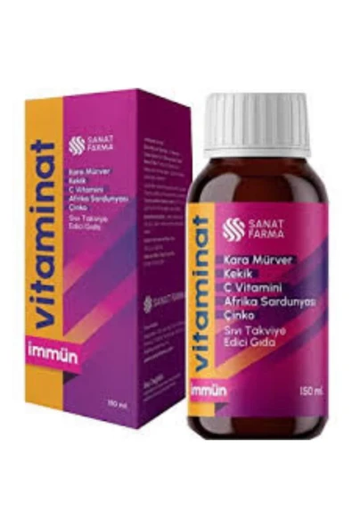 Vitaminat İmmün Kara Mürver C Vitamini Çinko Sıvı Takviye Edici 150 ml ürün görseli 1