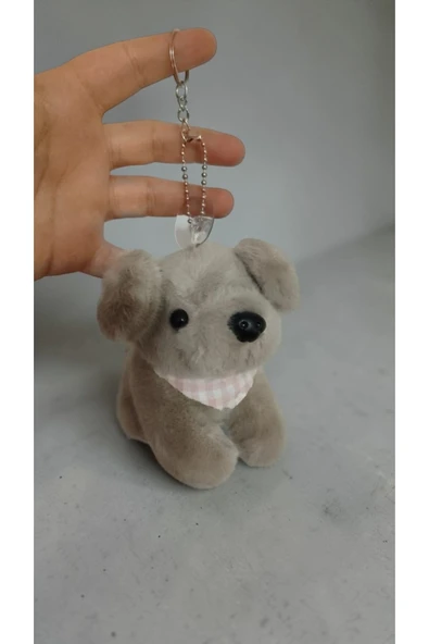 FAMEMUS ACCESSORY Peluş Köpek Çanta Süsü Aksesuar Anahtarlık Boyut:16cm Büyük boy ürün görseli 1