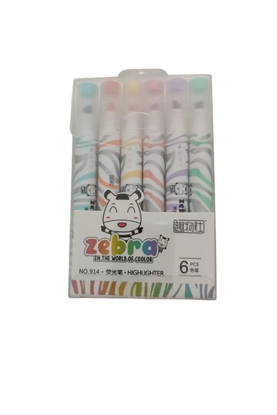 FAMEMUS ACCESSORY 6 renk Zebra Fosforlu Kalem ürün görseli 1