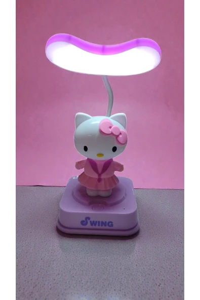 FAMEMUS ACCESSORY Hello Kitty Kendini Sallayan Model Masa Gece Lambası Boyut:20cm ürün görseli 1