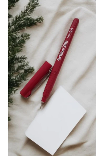 FAMEMUS ACCESSORY 200 Fineliner 0.4mm Keçe Uçlu Kalem Koyu Kırmızı ürün görseli 1