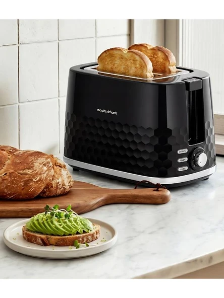MORPHY RICHARDS 2 BÖLMEMorphy Richards Hive 2 Bölmeli Siyah Ekmek Kızartma Makinesi ürün görseli 1