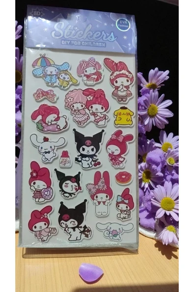 FAMEMUS ACCESSORY Sevimli Karakter Kuromi Temali Sticker ürün görseli 1