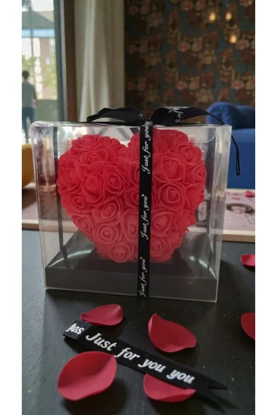 FAMEMUS ACCESSORY Sevgililer Gününe Özel Asetat kutu içinde Kalpli Gül boyut:15cm ürün görseli 1