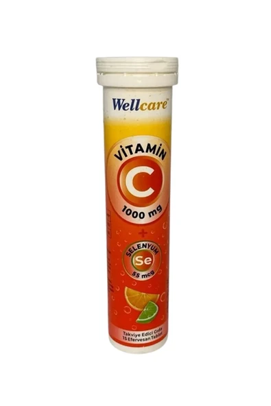 Wellcare Vitamin C 1000 mg + Selenyum 15 Efervesan Tablet ürün görseli 1