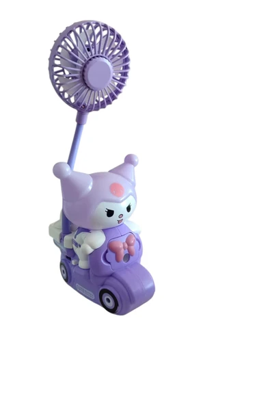 FAMEMUS ACCESSORY Kuromi Figürlü Işıklı Mini Vantilatör ve Masa Lambası – Sevimli Tasarım, USB Şarjlı. ürün görseli 1
