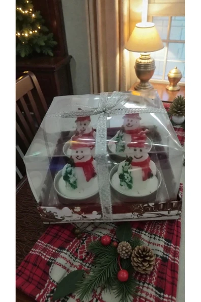 FAMEMUS ACCESSORY Yılbaşına Özel Yılbaşı süsü 4lü yılbaşı mum boyutları 5cm ürün görseli 1