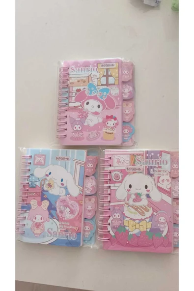 FAMEMUS ACCESSORY Telli ve Ayraçlı Çizgili 100 yaprak 12*10 boyutunda defter 1 adet ürün görseli 1