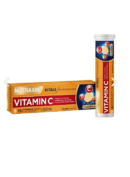 Nutraxin Vitamin C-D-Zinc 15 Efervesan Tablet ürün görseli 1