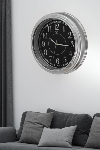 Galaxy Premium Duvar Saati Gri Kasa Gri Çerçeve Rakamlı 45 Cm. ürün görseli 1