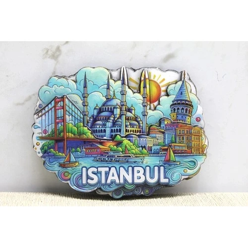 HERŞEYTREND Ahşap İstanbul Temalı Magnet - Model 11 ürün görseli 1