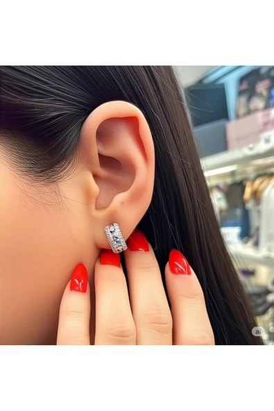 FAMEMUS ACCESSORY Çelik Silver Küpe - Resim 3