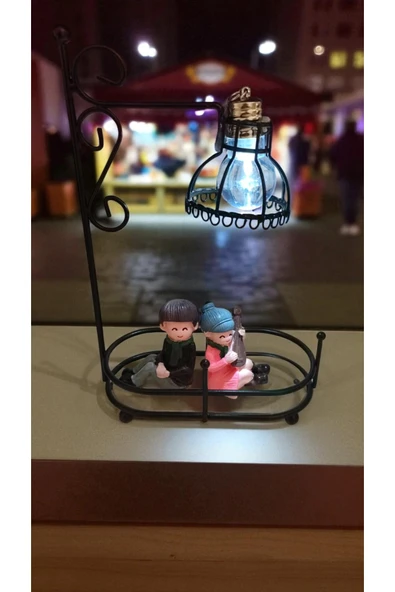 FAMEMUS ACCESSORY Sevdiklerinize Çok Şık Bir Işıklı Çift Biblo Ürün boyutu en:10cm Boy:17cm ürün görseli 1