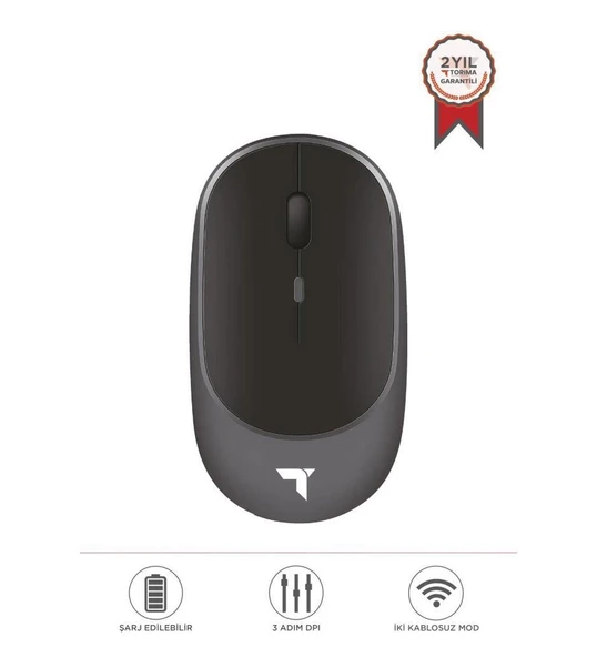 Torima TM-16 Kablosuz Çift Modlu Sessiz Mouse Fare Pembe - Resim 3